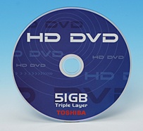 Трехслойные диски HD DVD объемом 51 Гб