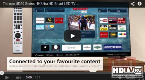 UHD телевизоры Sharp UD20 на Youtube UHD телевизоры Sharp UD20 на Youtube