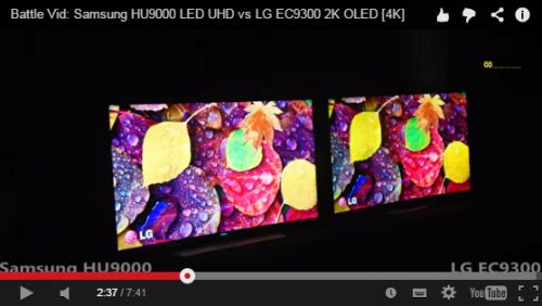 Сравнение 55″ 4К телевизора Samsung HU9000 и 55″ OLED HDTV LG EC9300 Сравнение 55″ 4К телевизора Samsung HU9000 и 55″ OLED HDTV LG EC9300