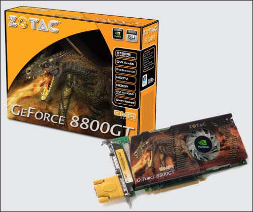 Дуэт видеокарт GeForce 8800 GT от Zotac с HDMI и S/PDIF